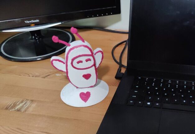 A 3D printed model of a fox pendant