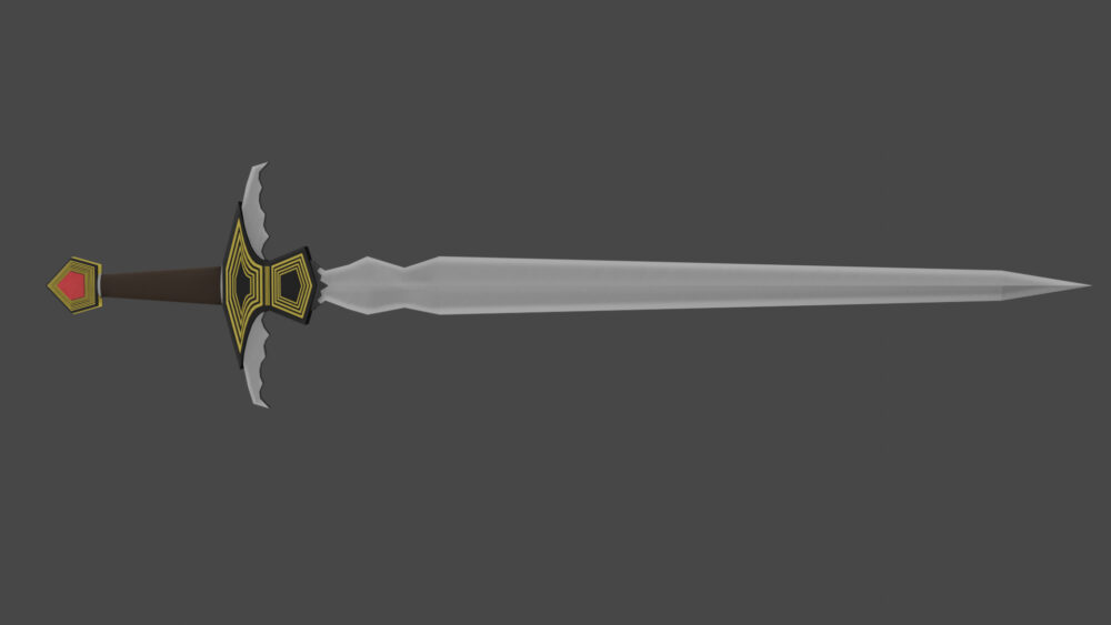 A 3D model of a sword