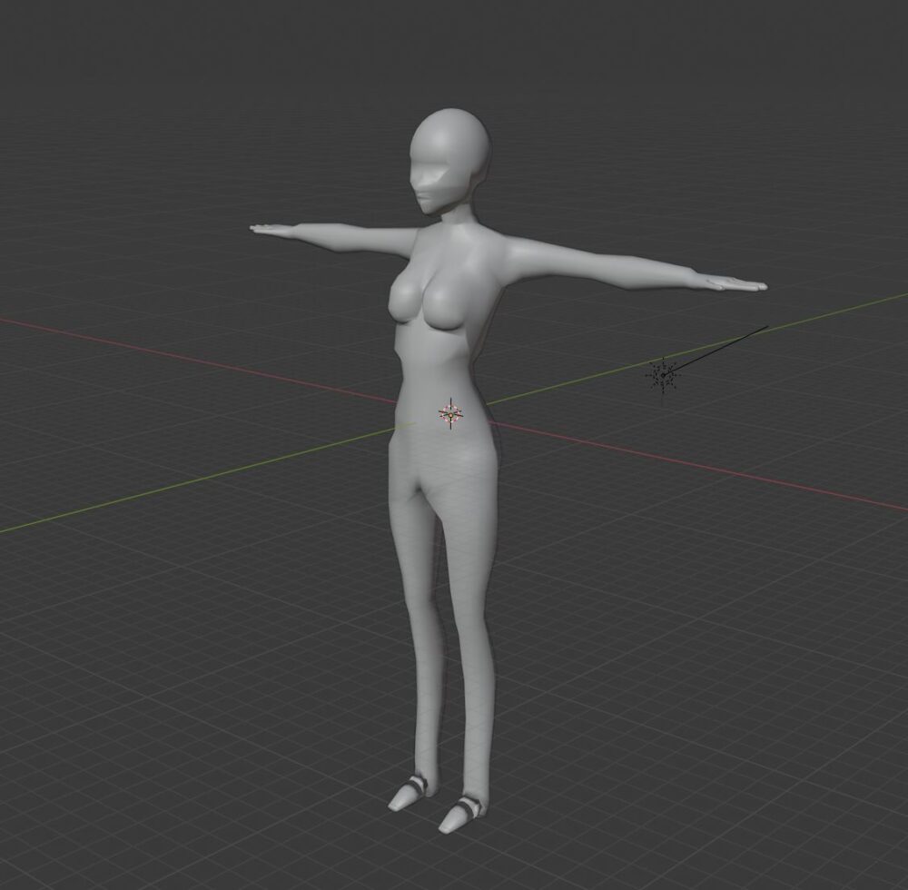 A 3D model of a woman
