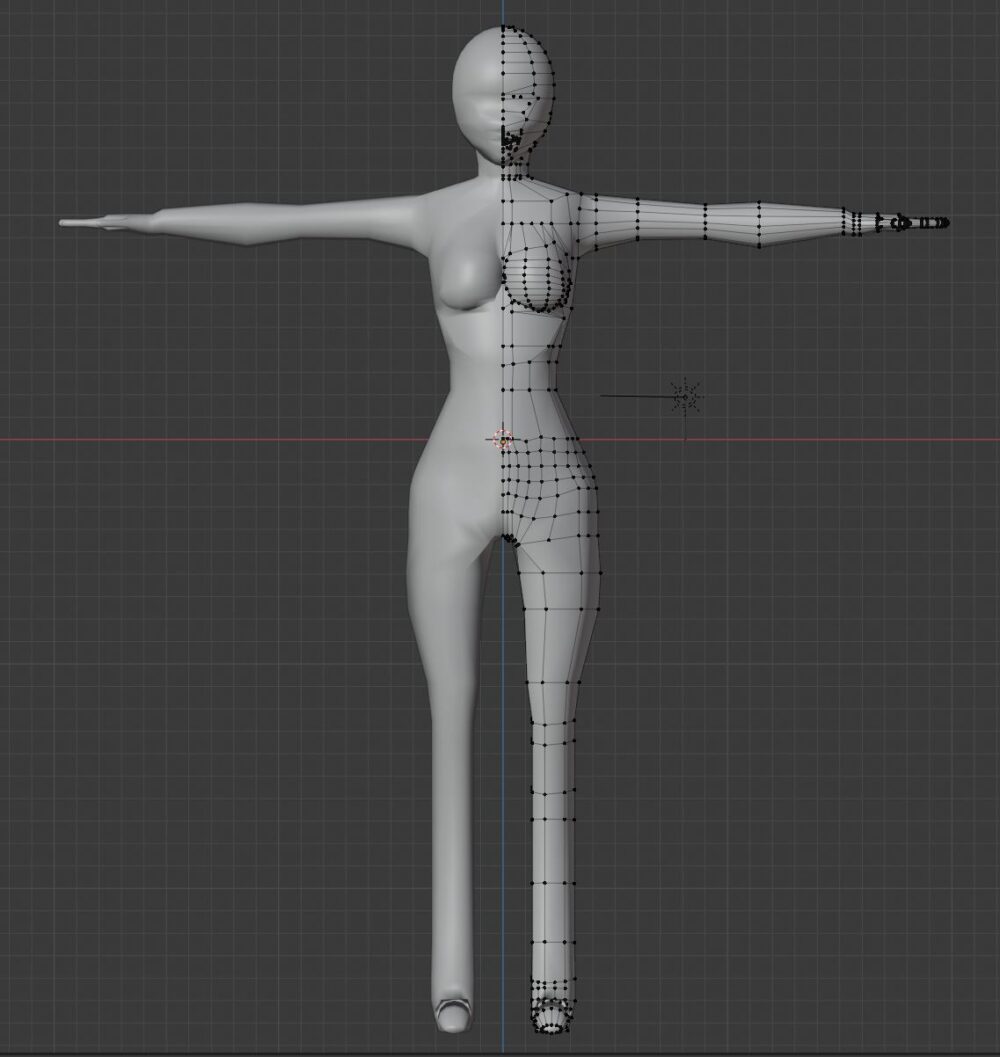 A 3D model of a woman