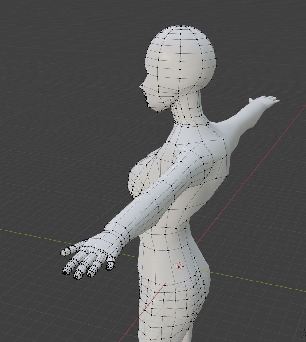A 3D model of a woman